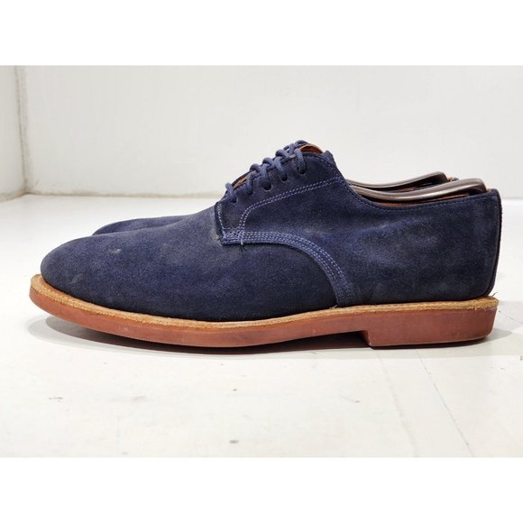 Walk Over Mens Lace Up Leather Suede Oxford Dress Shoes Blue Size 8 USA Made main image 4